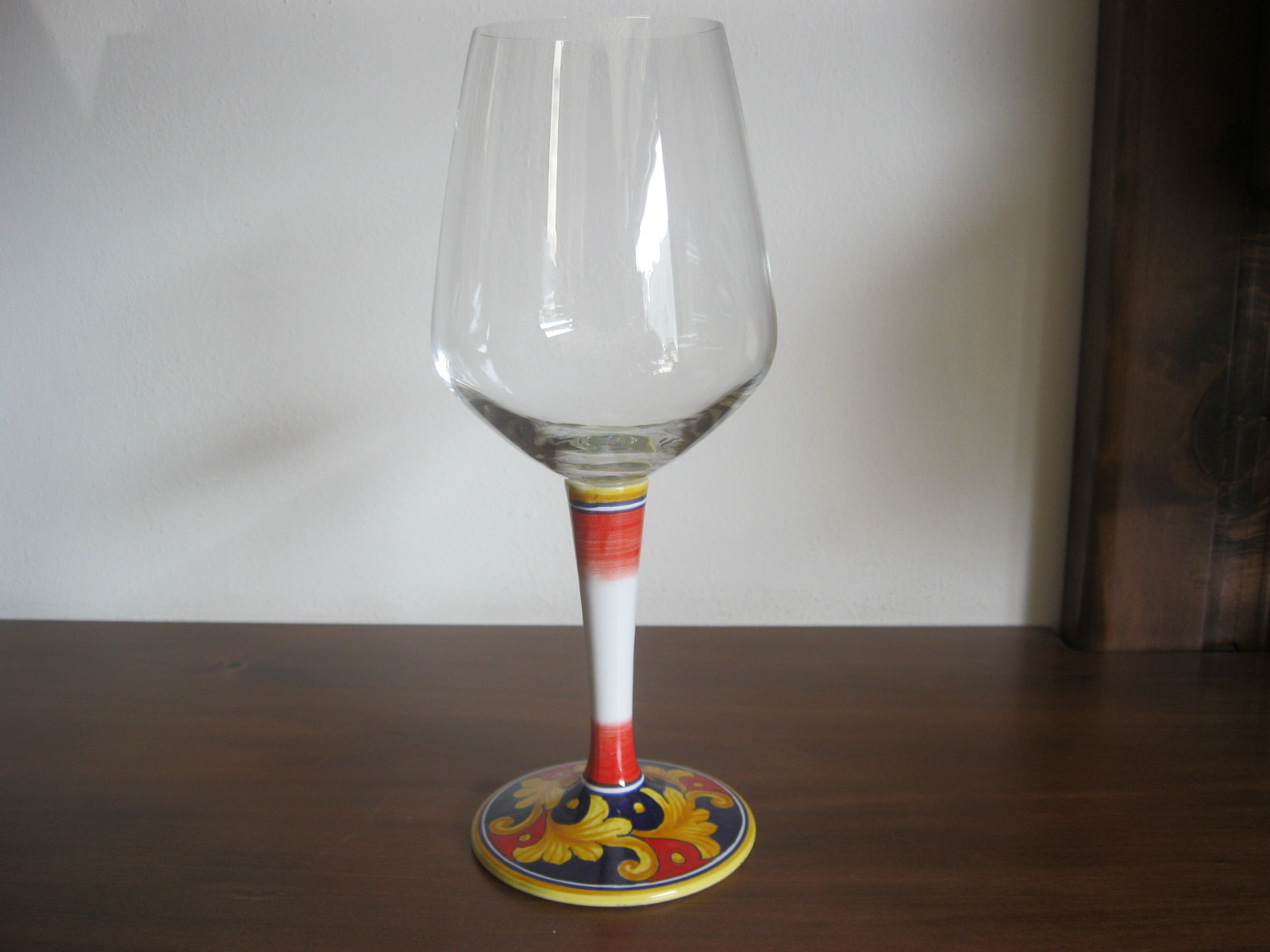 Wine Glass dec.VARIO ROSSO BLù GIALLO